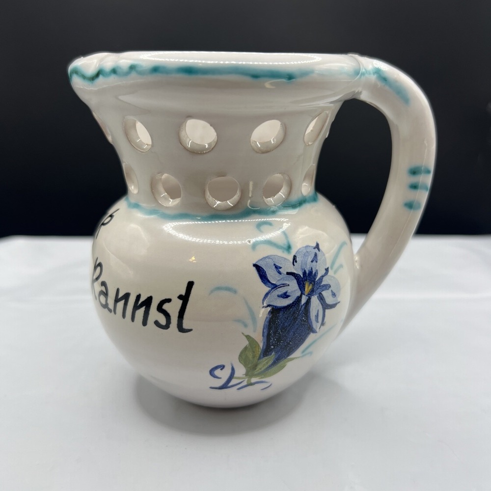 Vintage German Ceramic Puzzle Jug Vexierkrug Trink Wenn Du Kannst Trick Pitcher